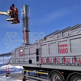 Установка выхлопной трубы инсинератора Хурикан 1000