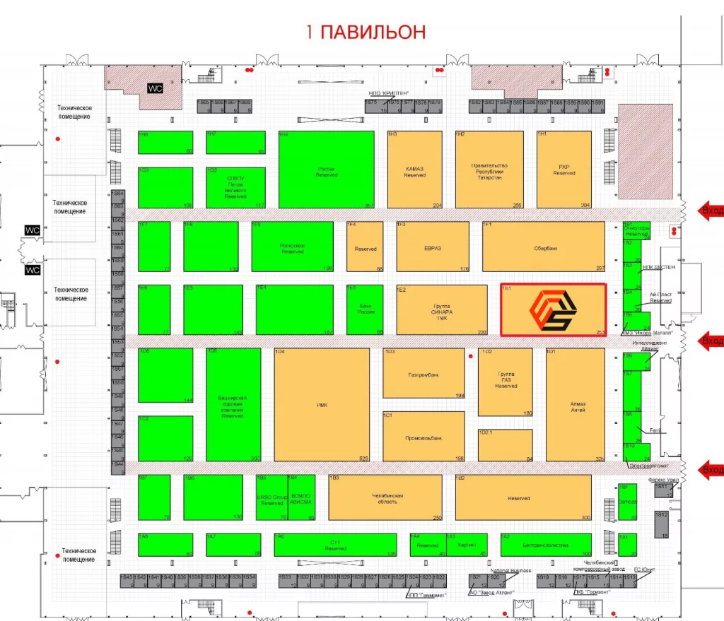 Схема расположения "Эко-Спектрум" на выставке ИННОПРОМ 2022 Схема расположения "Эко-Спектрум" на выставке ИННОПРОМ 2022