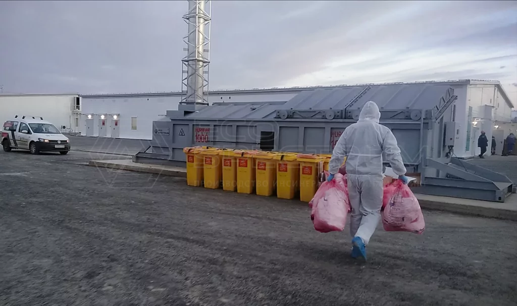 Утилизация медицинских отходов в инсинератор HURIKAN 1000 от компании Эко-Спектрум