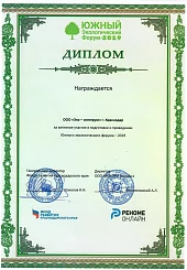 Южный экологический форум - 2019 Диплом